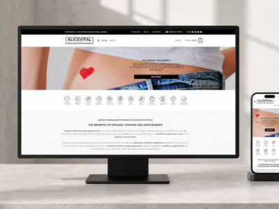 alicevital wellness ecommerce web design and responsive online store