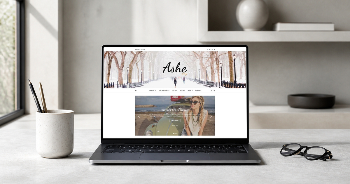 ashe blog wordpress theme and responsive website template