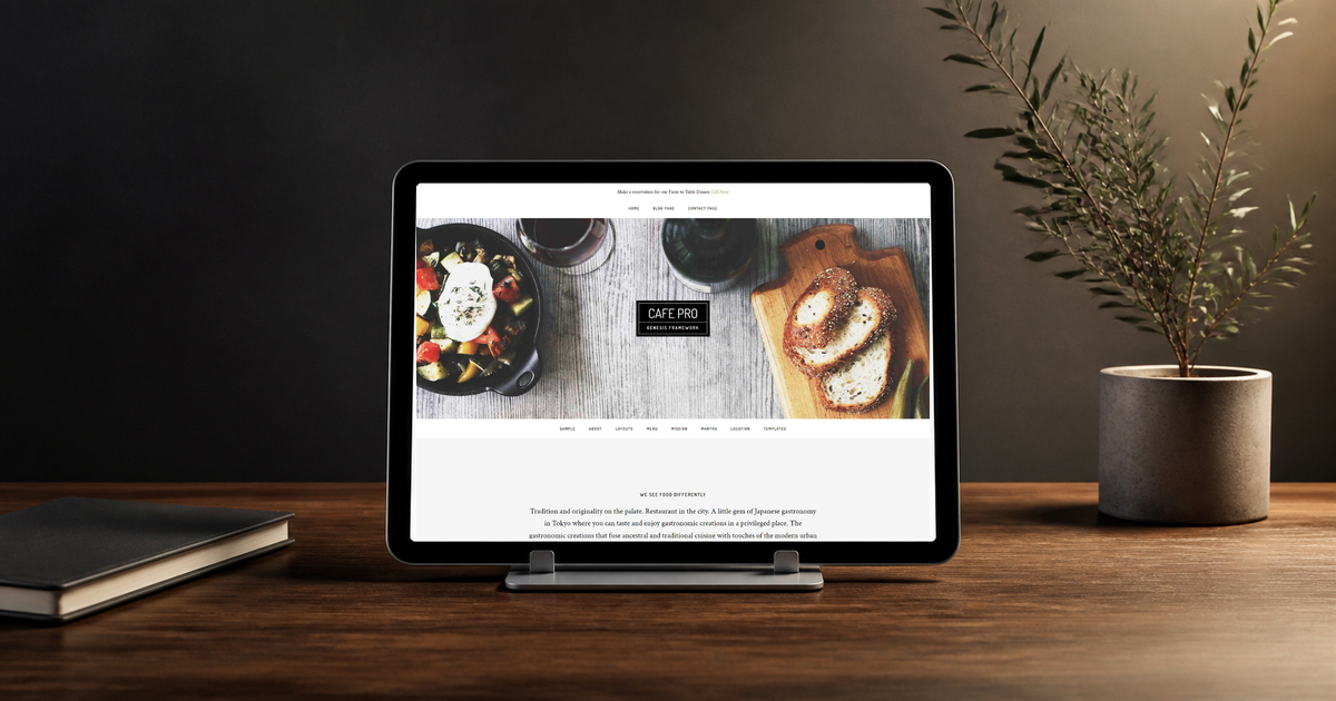 cafe pro wordpress theme layout and design preview