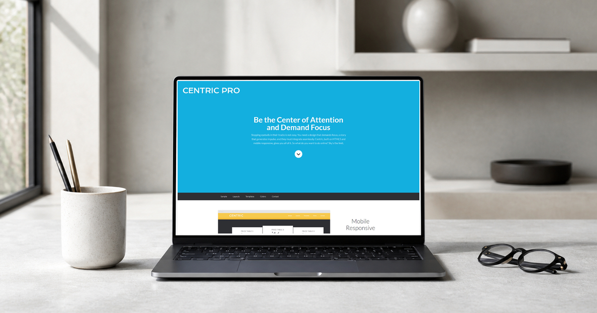 centric pro wordpress theme layout and design preview
