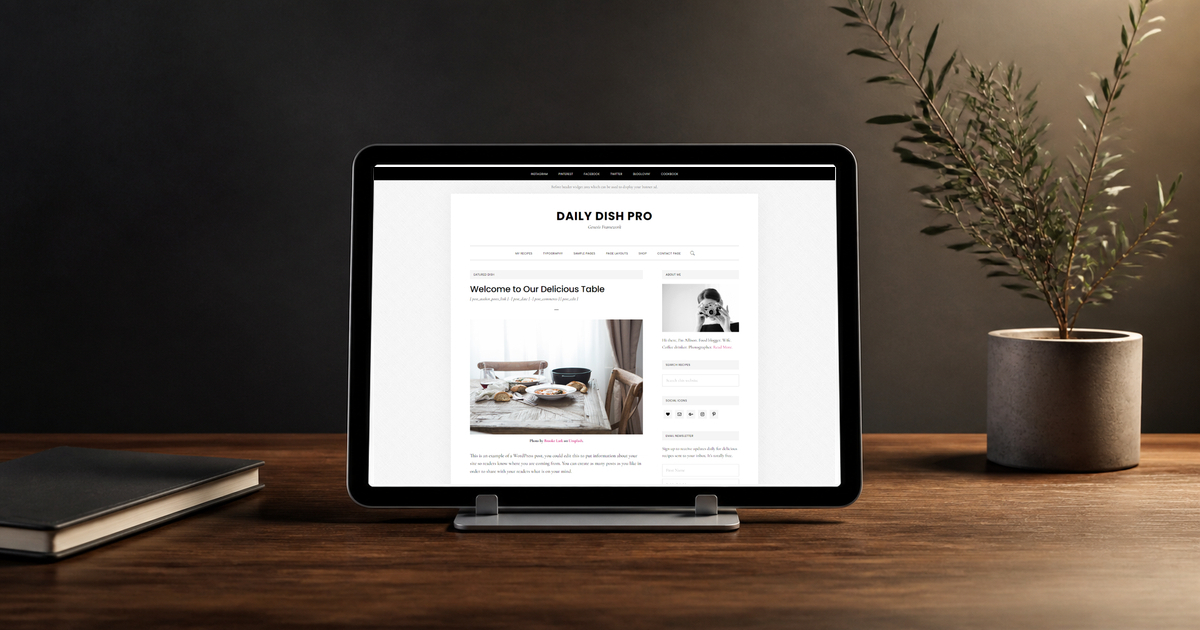 daily dish pro wordpress theme layout and design preview