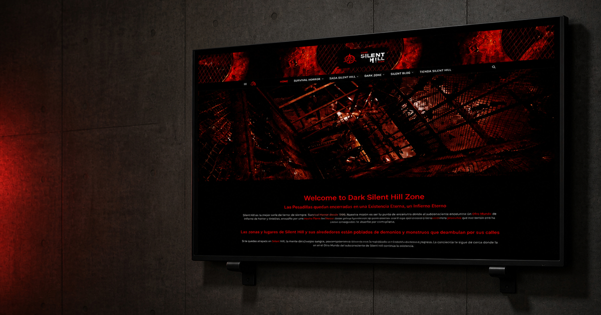 dark silent hill zone horror website design and cinematic fan community display