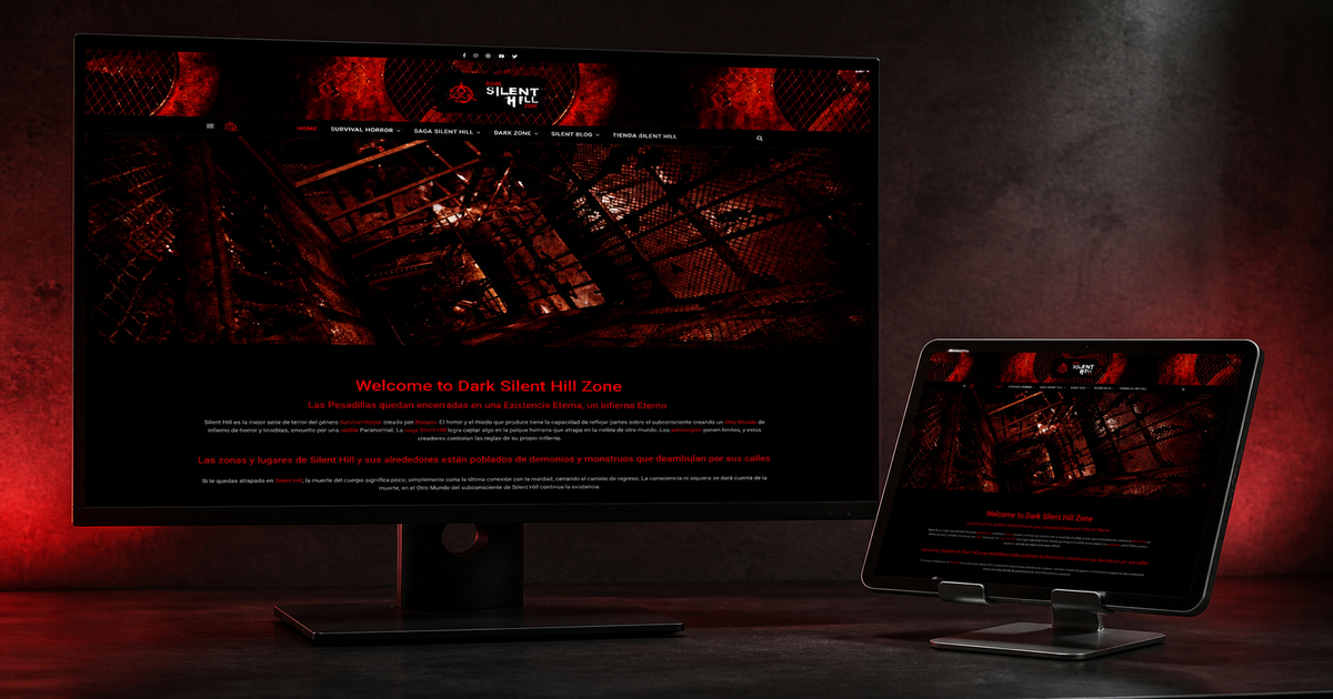 dark silent hill zone horror website design and fan community