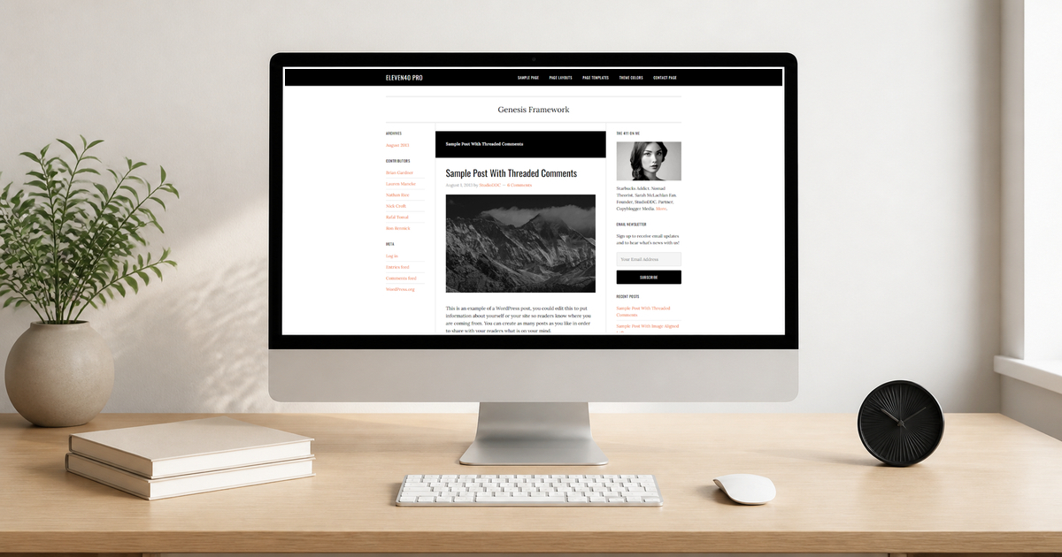 eleven40 pro wordpress theme layout and design preview