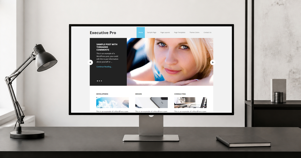 executive pro wordpress theme layout and design preview