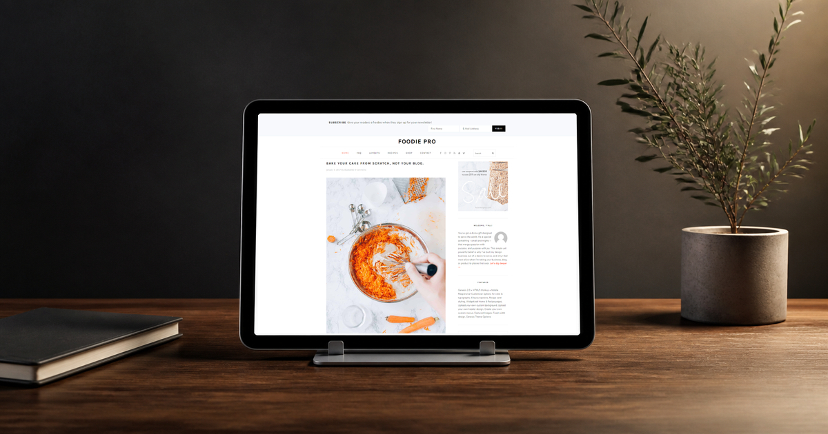 foodie pro wordpress theme and responsive website template