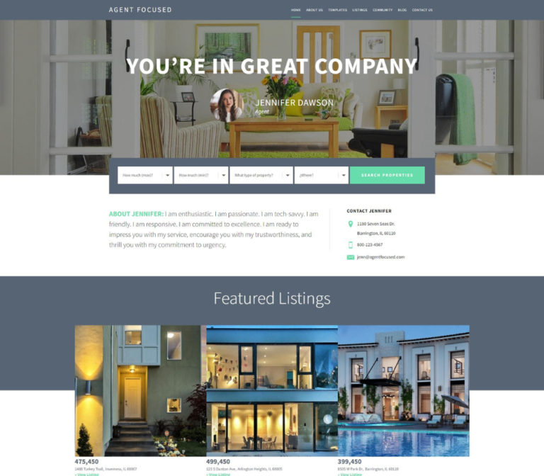 agent focused pro wordpress theme website preview