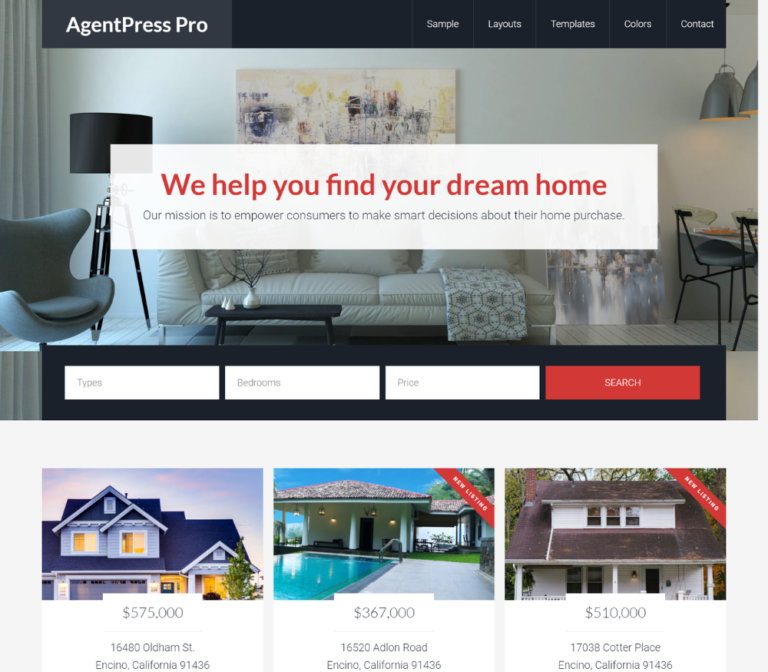 agentpress pro wordpress theme website preview