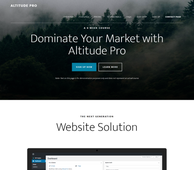 altitude pro wordpress theme website preview