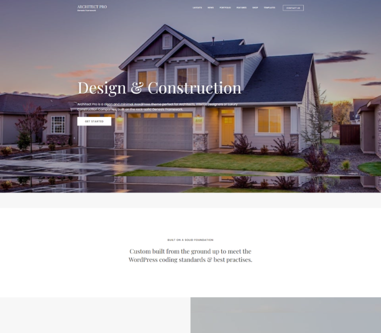 architect pro wordpress theme website preview