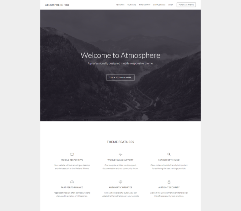 atmosphere pro wordpress theme website preview