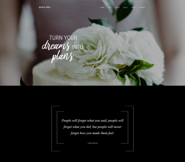 boss pro wordpress theme website preview