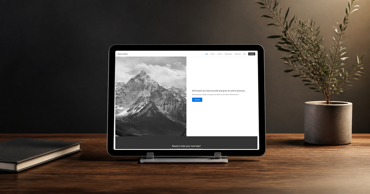 genesis sample wordpress theme layout and design preview