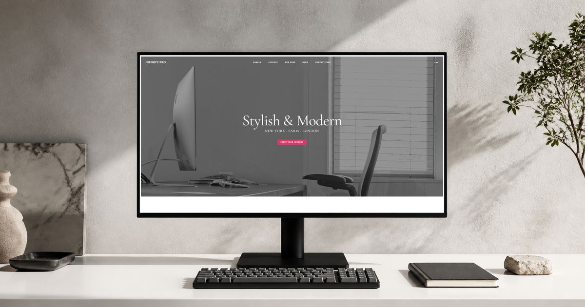 infinity pro wordpress theme layout and design preview