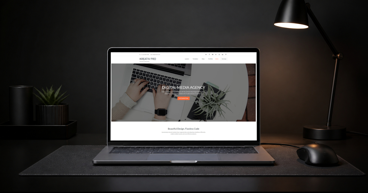 kreativ pro wordpress theme and responsive website template