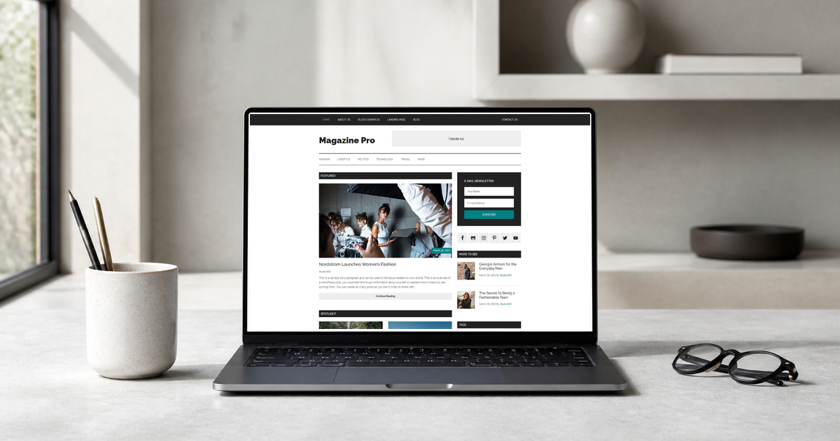 magazine pro wordpress theme and responsive website template