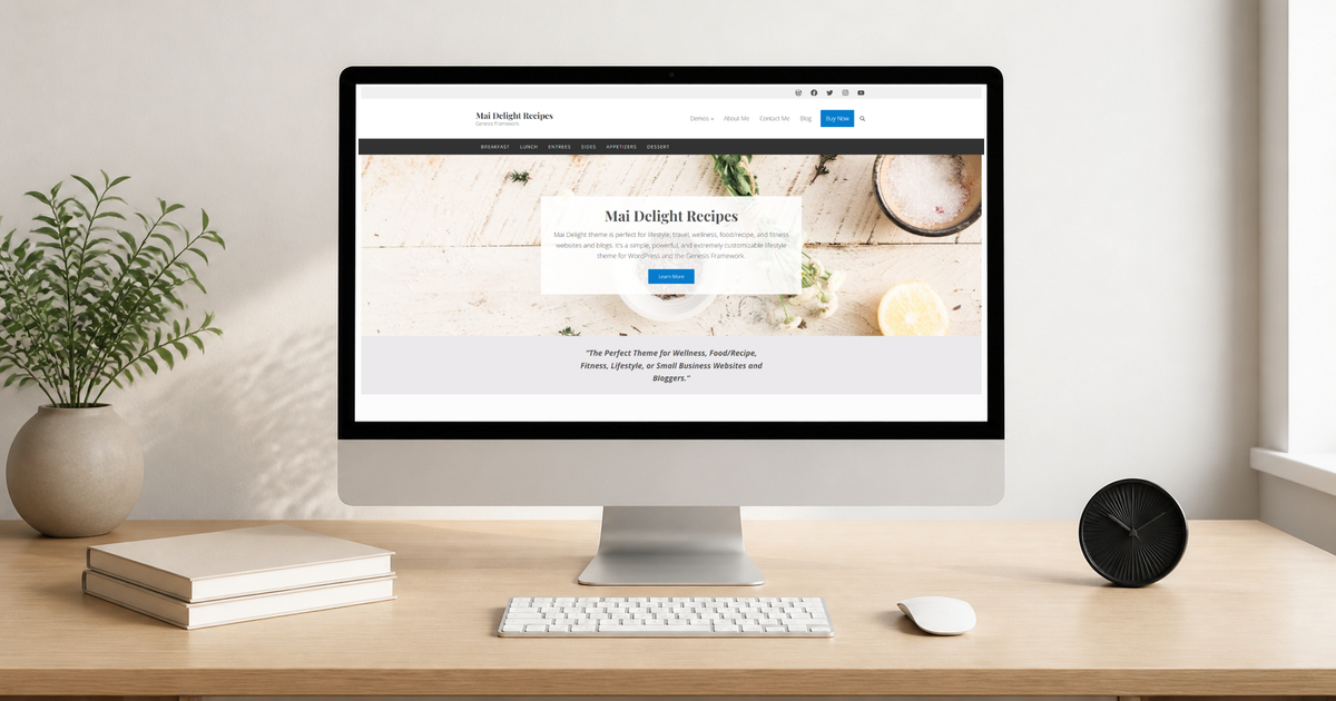 mai delight recipes wordpress theme layout and design preview