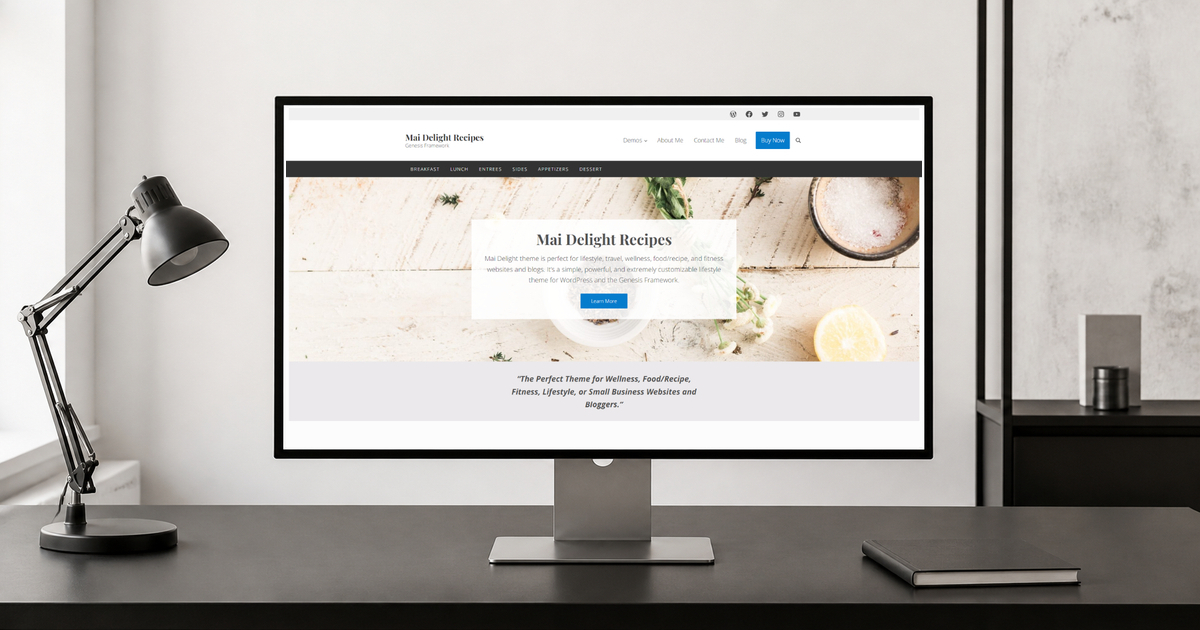 mai delight recipes wordpress theme and responsive website template