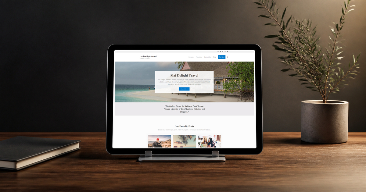 mai delight travel wordpress theme layout and design preview