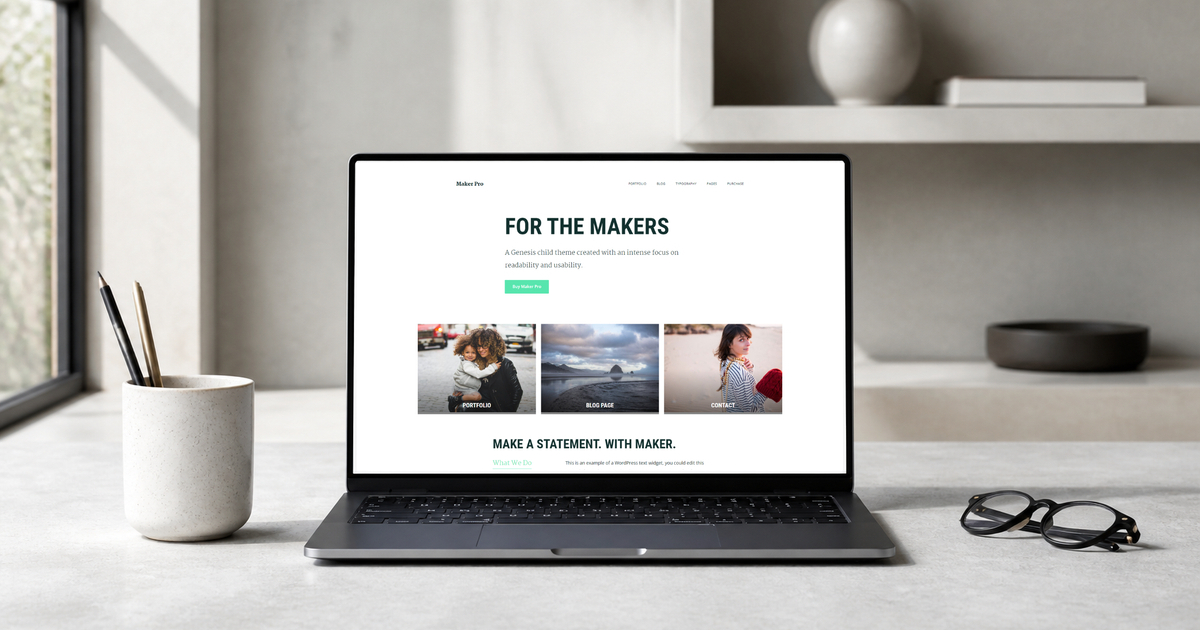 maker pro wordpress theme layout and design preview