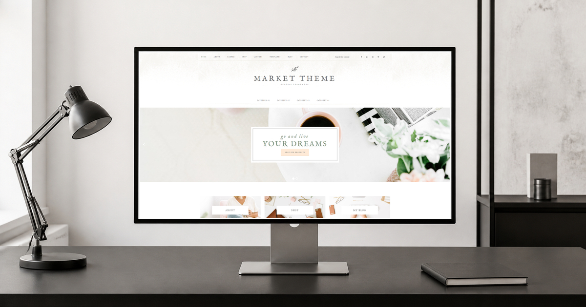 market theme wordpress theme layout and design preview