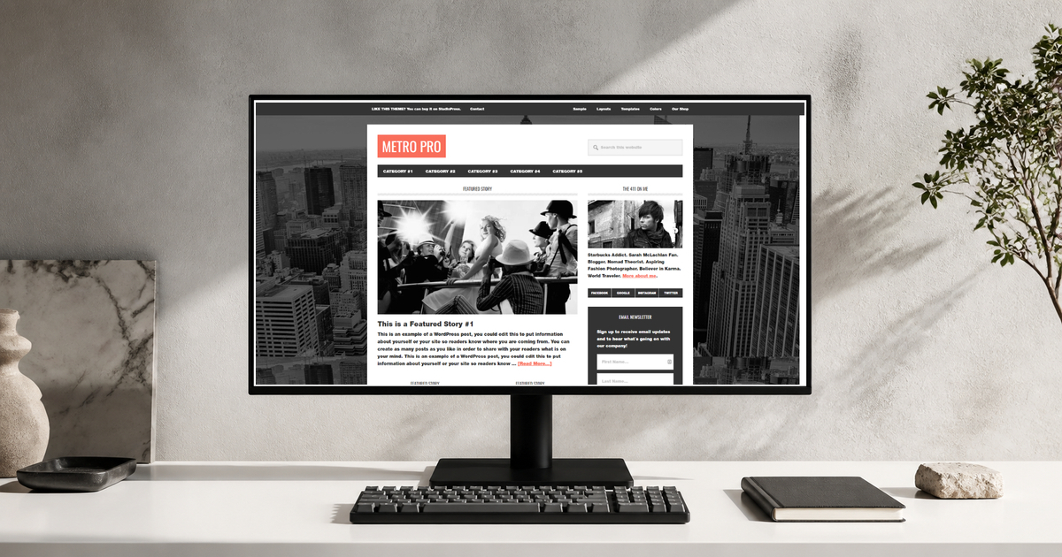 metro pro wordpress theme layout and design preview