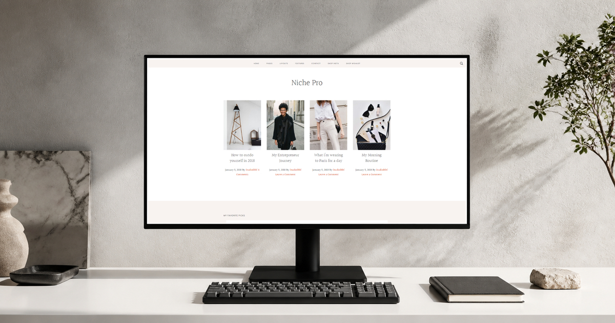 niche pro wordpress theme layout and design preview
