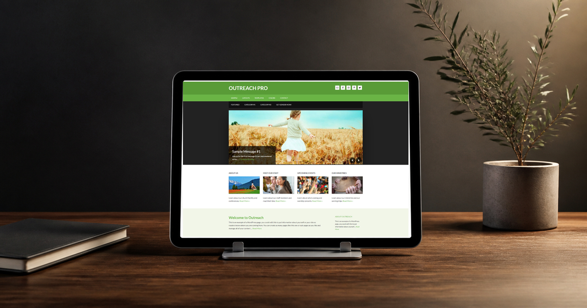 outreach pro wordpress theme layout and design preview
