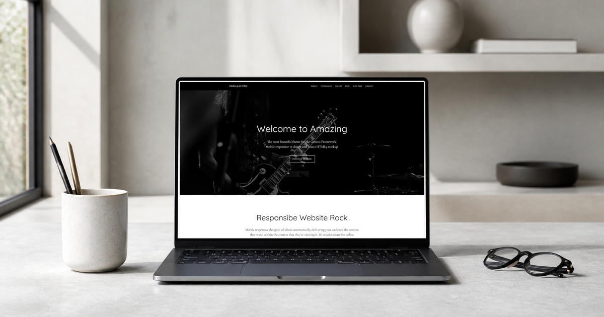 parallax pro wordpress theme layout and design preview