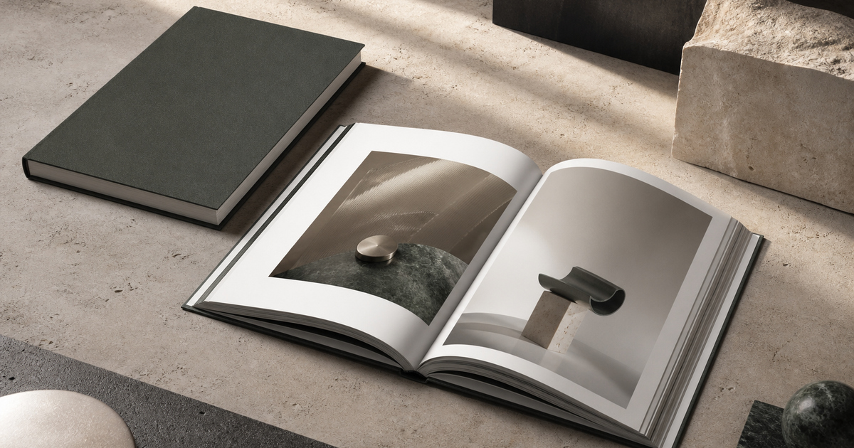 product catalogue design and product catalogue studio mockup