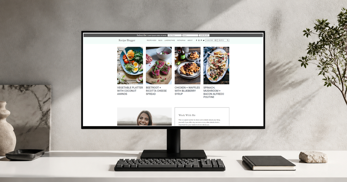 recipe blogger wordpress theme layout and design preview
