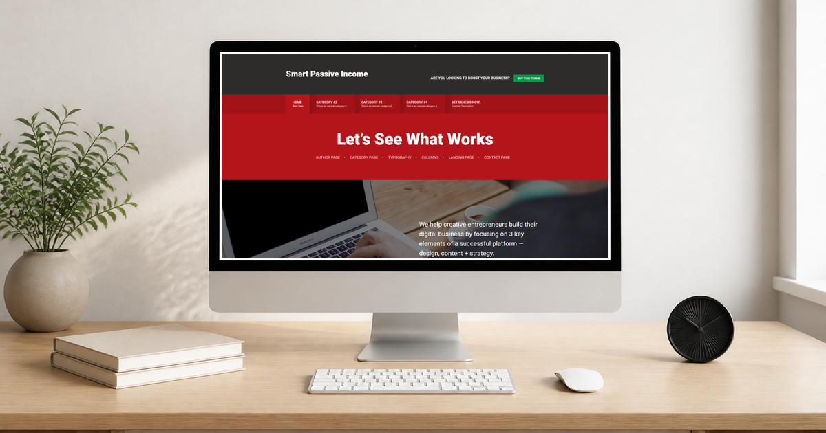 smart passive income pro wordpress theme layout and design preview